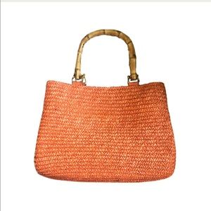 Orange Wheat Straw Purse